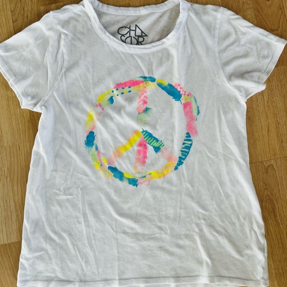 Chaser Rainbow Peace Sign Graphic T-shirt Size S - Picture 1 of 3